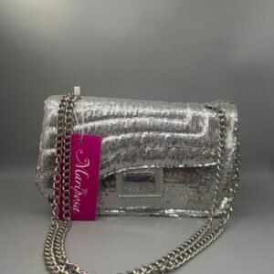 BORSA PAILLETTES ARGENTO