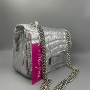 BORSA PAILLETTES ARGENTO