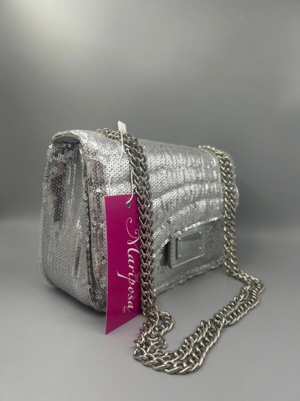 BORSA PAILLETTES ARGENTO